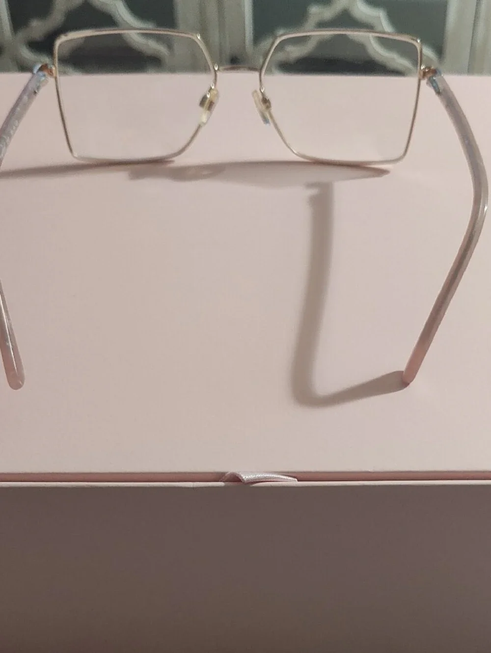 Gold Frame Pink Temple Women's Fashion Glasses